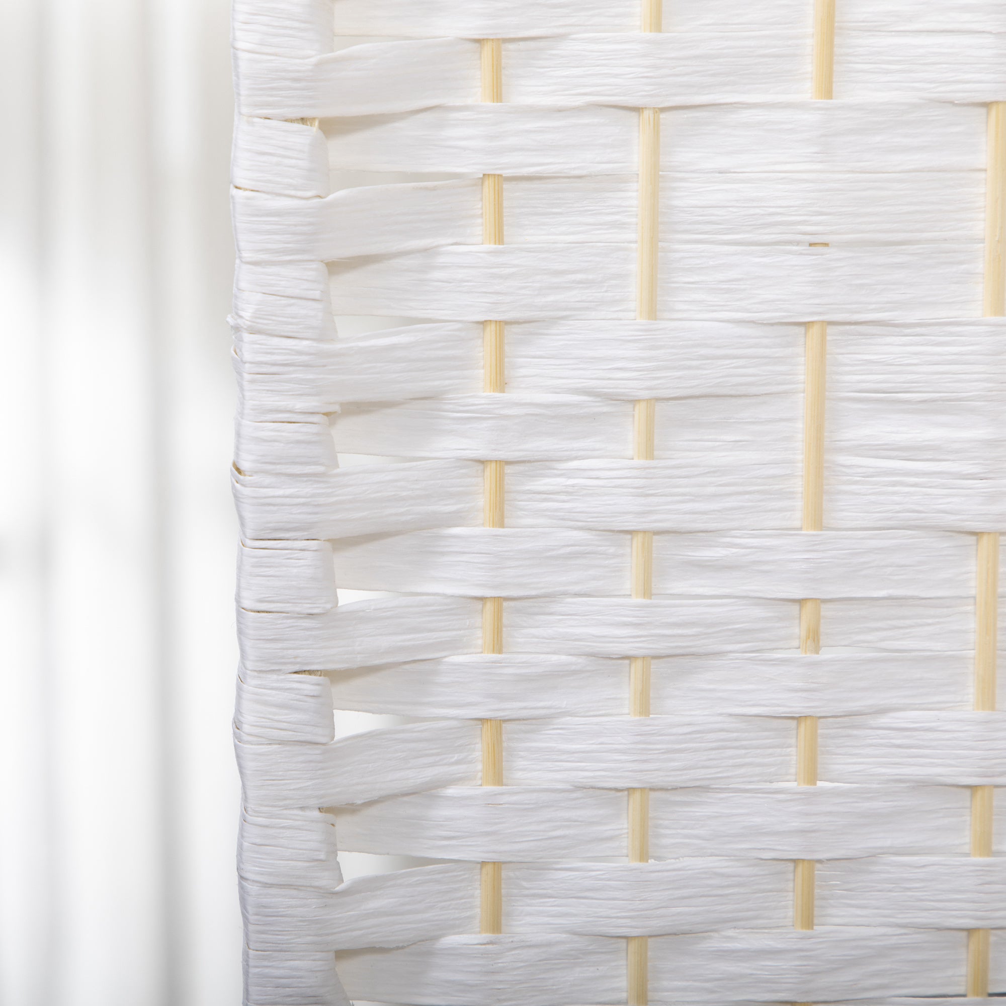 3 Panel Room Divider, Folding Privacy Screen, 5.6' Room Separator, Wave Fiber Freestanding Partition Wall Divider for Rooms, Home, Office, White