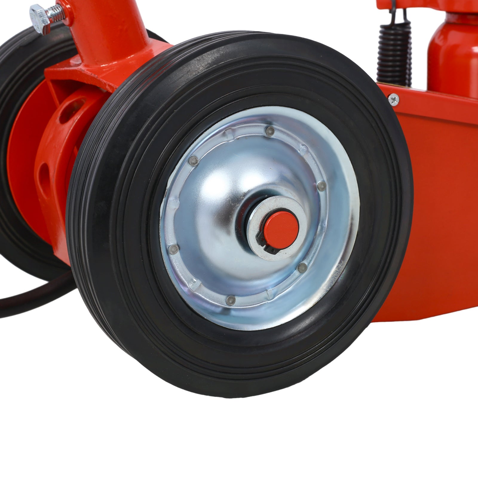 35 Ton Hydraulic Floor Jack Air-Operated Axle Bottle Jack with (4) Extension Saddle Set Built-in Wheels, Red
