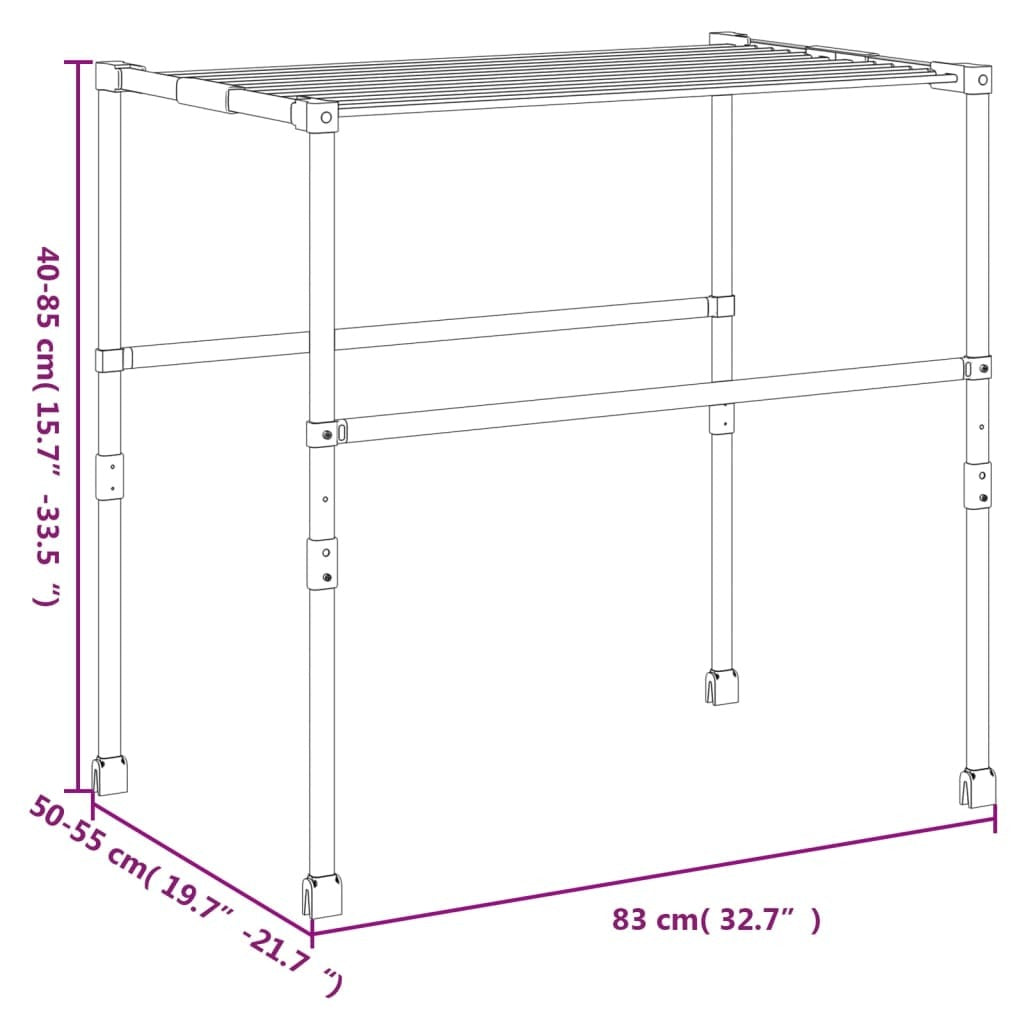 Laundry Dryer 32.7"x(19.7"-21.7")x(15.7"-33.5") Aluminum