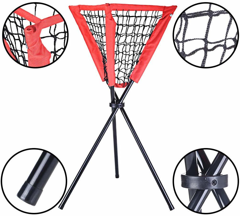 Portable Batting Movable Baseball & Softball Practice Ball Caddy Stands Foldable Pyramid Net Stand Training Softball Tennis Ball - WoodPoly.com