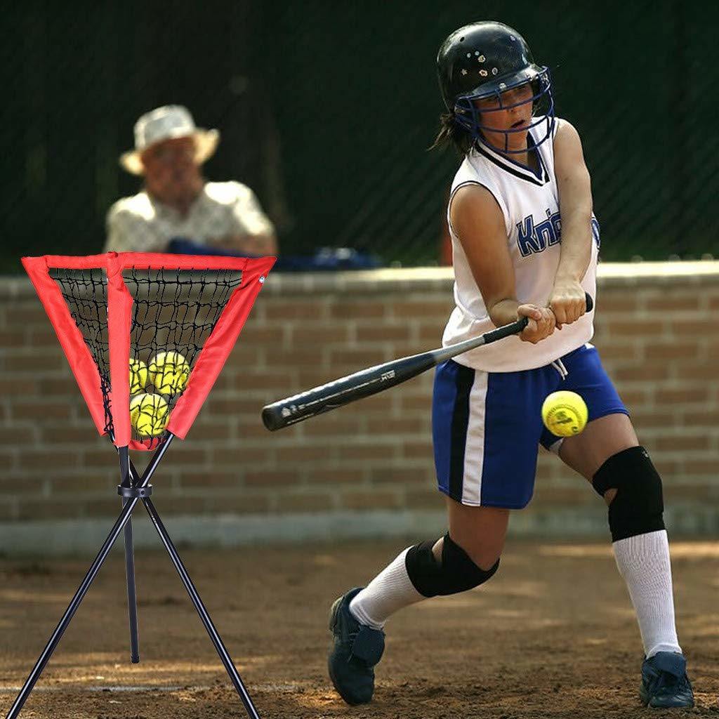 Portable Batting Movable Baseball & Softball Practice Ball Caddy Stands Foldable Pyramid Net Stand Training Softball Tennis Ball - WoodPoly.com