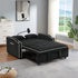 1 versatile foldable sofa bed in 3 lengths, modern sofa sofa sofa velvet pull-out bed, adjustable back and with USB port and ashtray and swivel phone stand (black)