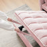 1 versatile foldable sofa bed in 3 lengths, modern sofa sofa sofa velvet pull-out bed, adjustable back and with USB port and ashtray and swivel phone stand (pink)