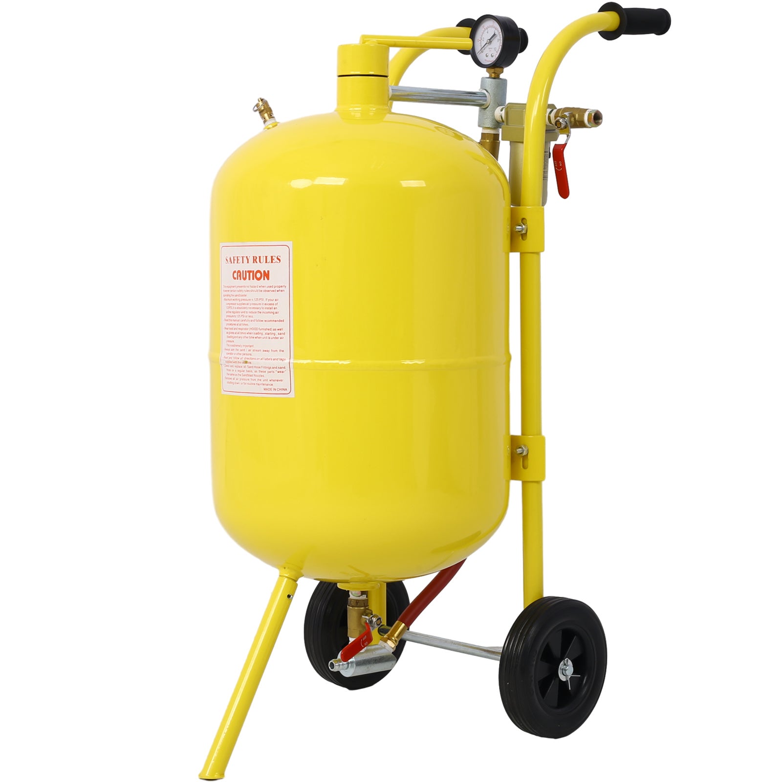 10Gal Pot Sandblaster, 125 Psi Pressure Sand Blasting Complete Kit for Paint, Stain, Rust Removal and Special Surface Treatment of Material