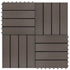11 pcs Decking Tiles WPC 11.8"x11.8" 1 sqm Dark Brown