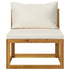 11 Piece Patio Lounge Set with Cushion Cream Solid Acacia Wood - WoodPoly.com