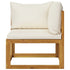 11 Piece Patio Lounge Set with Cushion Cream Solid Acacia Wood - WoodPoly.com
