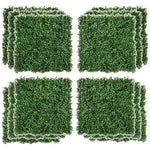 12 PCS 20" x 20" Artificial Boxwood Panels Topiary Wall Greenery Backdrop, Privacy Hedge Screen UV Protected 4Layer Roll Grass Panel Fence Decor Outdoor Indoor Garden Backyard, Light Green