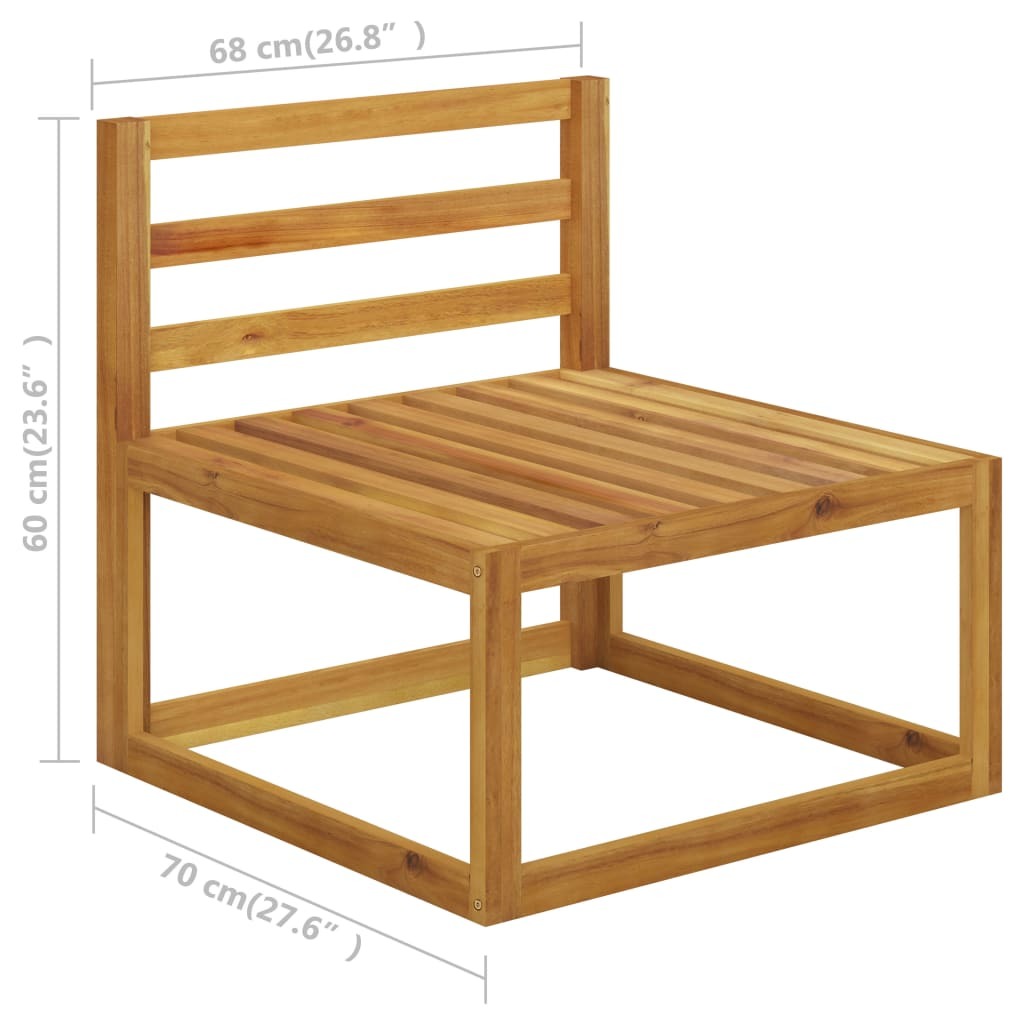 12 Piece Patio Lounge Set with Cushion Cream Solid Acacia Wood - WoodPoly.com