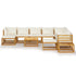 12 Piece Patio Lounge Set with Cushion Cream Solid Acacia Wood - WoodPoly.com