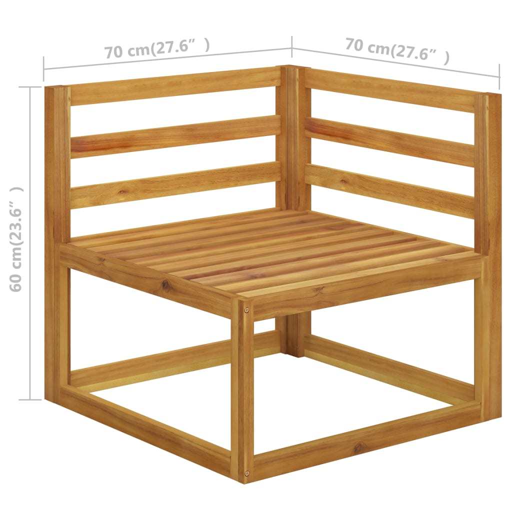 12 Piece Patio Lounge Set with Cushion Cream Solid Acacia Wood - WoodPoly.com