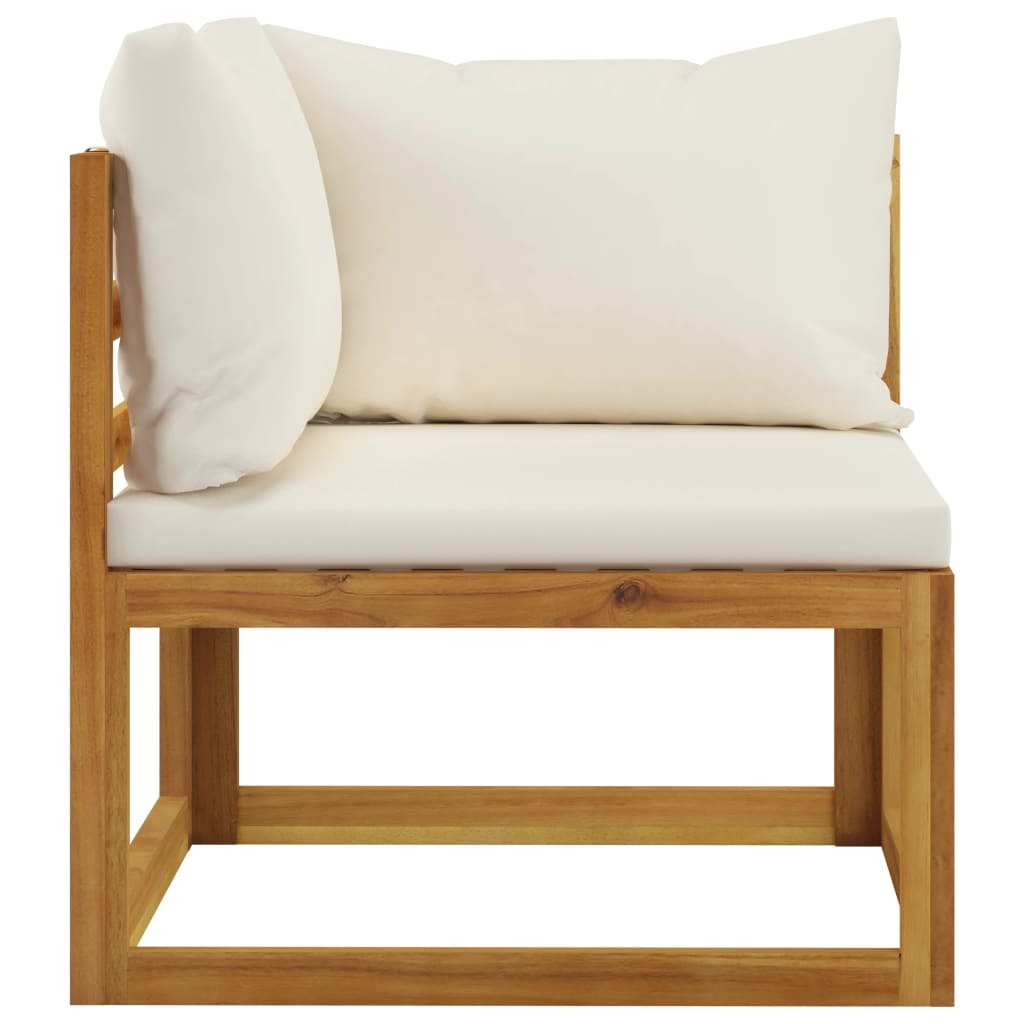 12 Piece Patio Lounge Set with Cushion Cream Solid Acacia Wood - WoodPoly.com