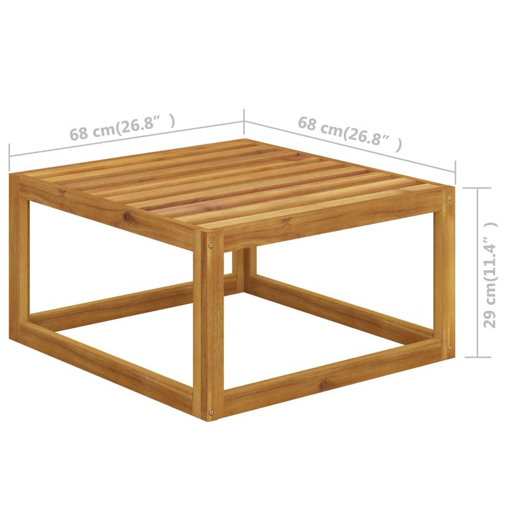 12 Piece Patio Lounge Set with Cushion Cream Solid Acacia Wood - WoodPoly.com