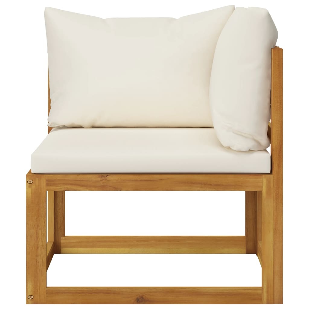 12 Piece Patio Lounge Set with Cushion Cream Solid Acacia Wood - WoodPoly.com