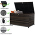 120 Gal. Outdoor Wicker Storage Box Waterproof, Resin Rattan Deck Box for Patio Garden Furniture, Outdoor Cushion Storage