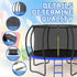 12FT Outdoor Big Trampoline With Inner Safety Enclosure Net, Ladder, PVC Spring Cover Padding, For Kids, Black&Blue Color