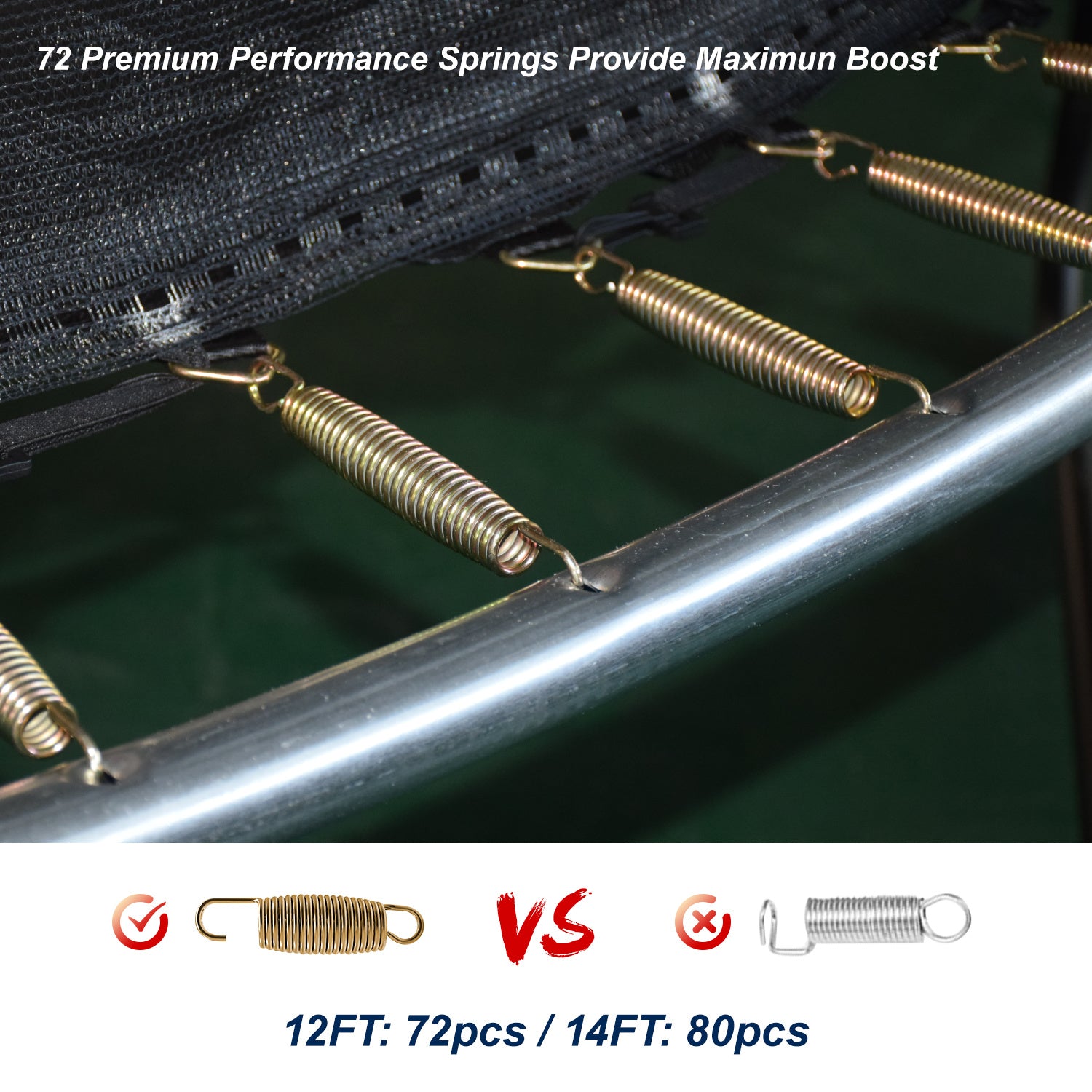 12FT Outdoor Big Trampoline With Inner Safety Enclosure Net, Ladder, PVC Spring Cover Padding, For Kids, Black&Orange Color