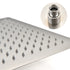 16 Inch Square Rain Shower Head Brushed Nickel 304 Stainless Steel Showerhead