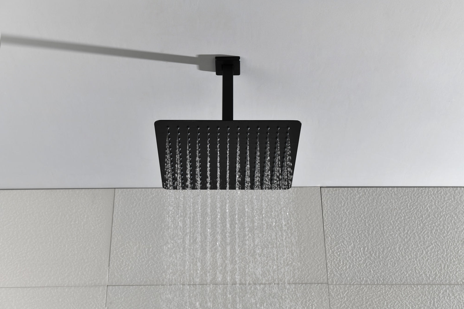 16 Inch Square Rain Shower Head Matte Black 304 Stainless Steel Showerhead