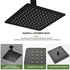16 Inch Square Rain Shower Head Matte Black 304 Stainless Steel Showerhead
