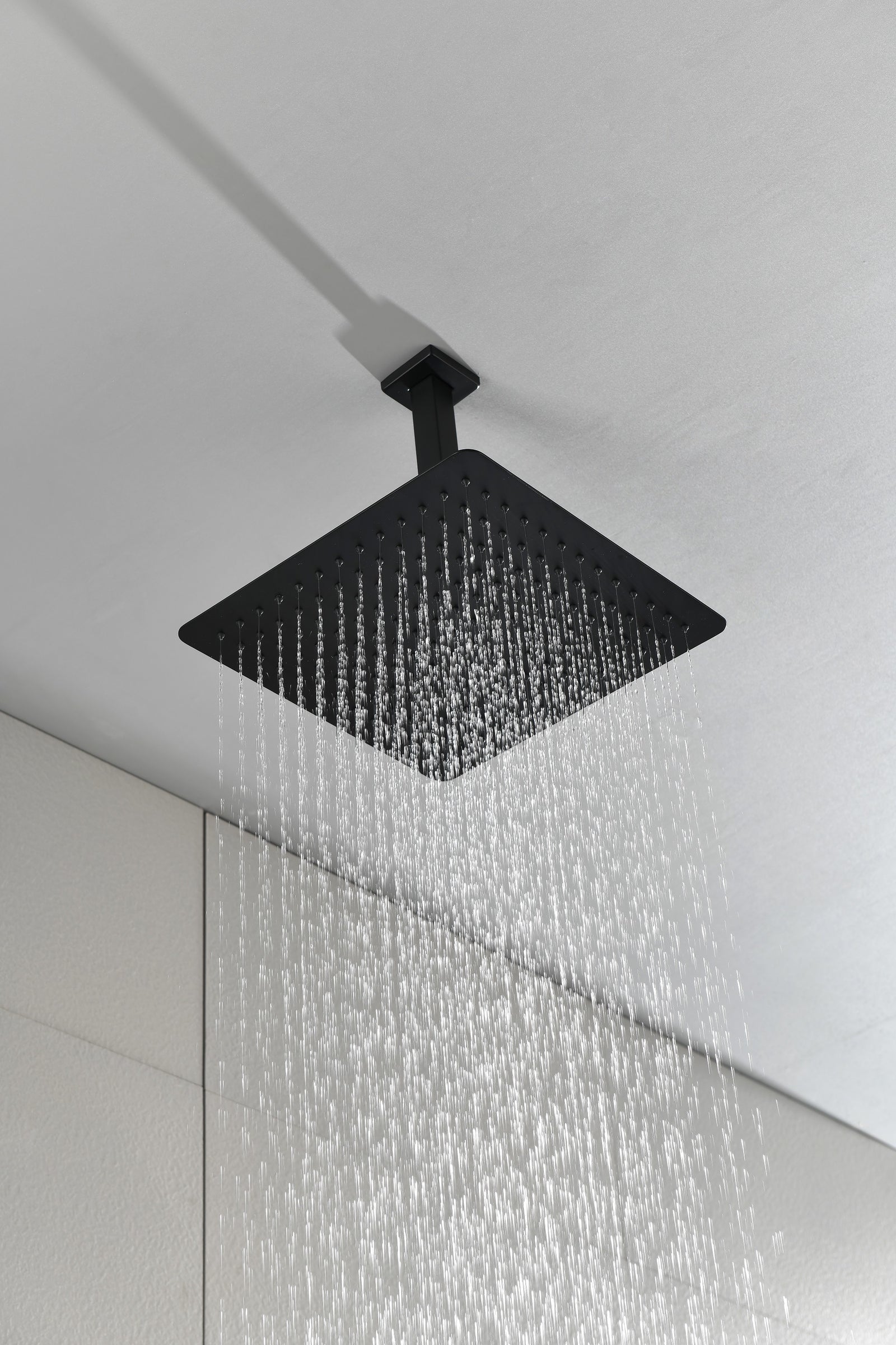 16 Inch Square Rain Shower Head Matte Black 304 Stainless Steel Showerhead