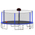 16FT Trampoline with Basketball Hoop pump and Ladder(Inner Safety Enclosure) with soccer goal blue