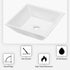 16x16 Inch White Ceramic Square Vessel Bathroom Sink