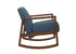 1pc Rocker Accent Chair Modern Living Room Plush Cushion Blue Soft Upholstery Hardwood Frame Elegant Style Comfort Relax