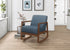 1pc Rocker Accent Chair Modern Living Room Plush Cushion Blue Soft Upholstery Hardwood Frame Elegant Style Comfort Relax