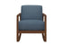 1pc Rocker Accent Chair Modern Living Room Plush Cushion Blue Soft Upholstery Hardwood Frame Elegant Style Comfort Relax