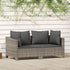 2 Piece Patio Lounge Set with Cushions Gray Poly Rattan
