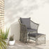 2 Piece Patio Lounge Set with Cushions Gray Poly Rattan