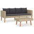2 Piece Patio Lounge Set with Cushions Poly Rattan Beige - WoodPoly.com