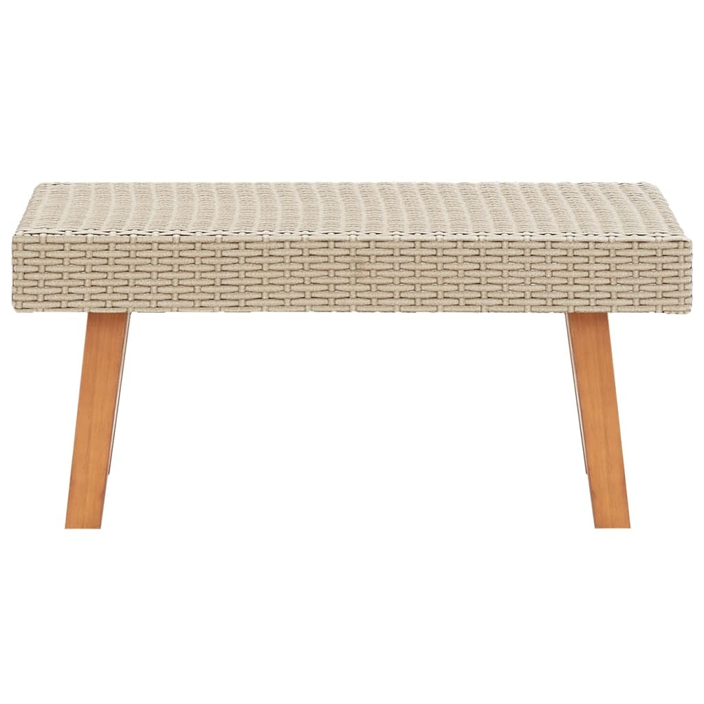 2 Piece Patio Lounge Set with Cushions Poly Rattan Beige - WoodPoly.com