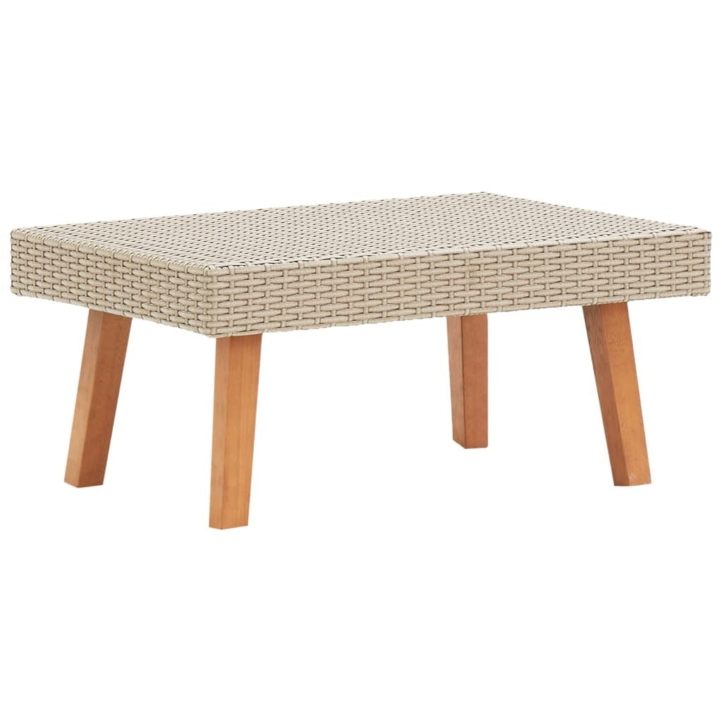 2 Piece Patio Lounge Set with Cushions Poly Rattan Beige - WoodPoly.com