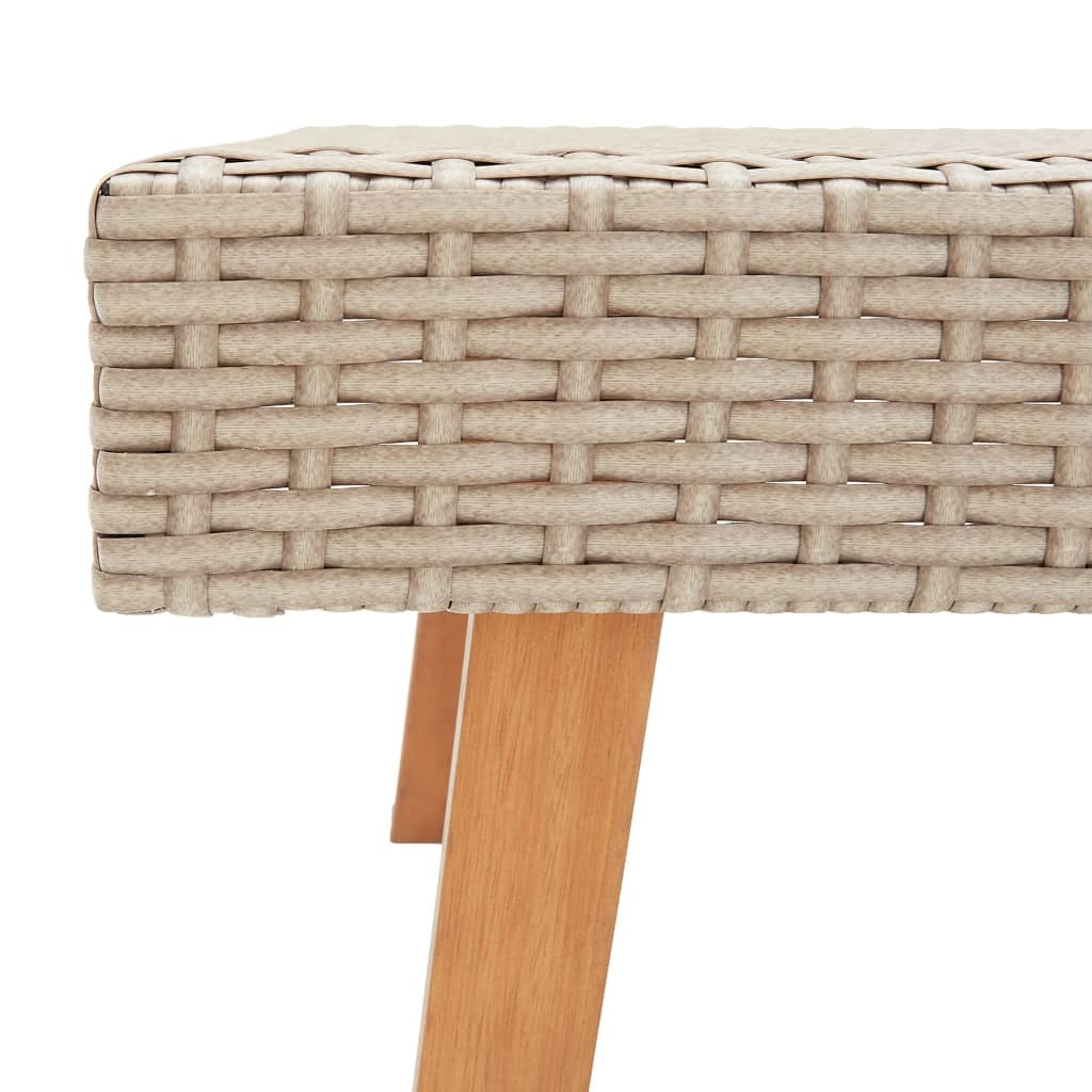 2 Piece Patio Lounge Set with Cushions Poly Rattan Beige - WoodPoly.com