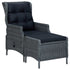 2 Piece Patio Lounge Set with Cushions Poly Rattan Dark Gray - WoodPoly.com