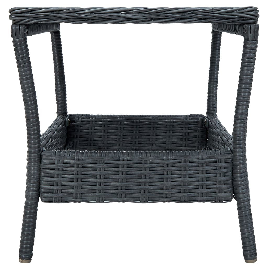 2 Piece Patio Lounge Set with Cushions Poly Rattan Dark Gray - WoodPoly.com