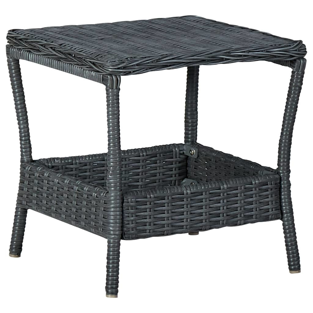 2 Piece Patio Lounge Set with Cushions Poly Rattan Dark Gray - WoodPoly.com