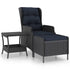 2 Piece Patio Lounge Set with Cushions Poly Rattan Dark Gray - WoodPoly.com