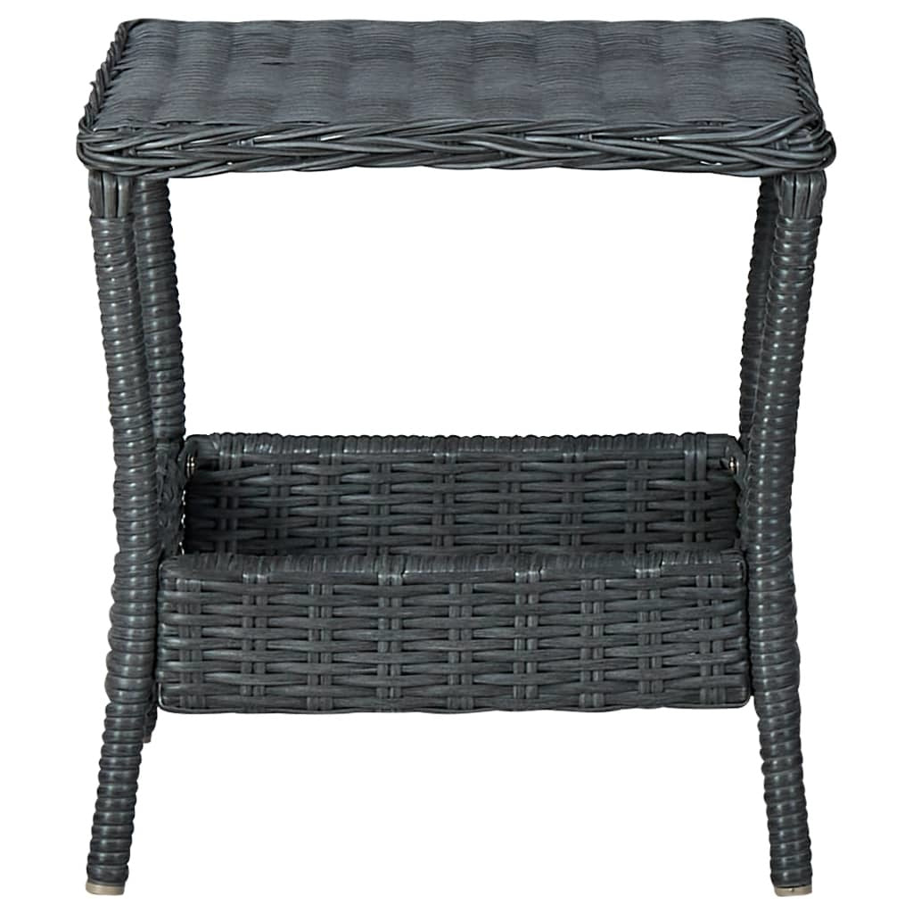 2 Piece Patio Lounge Set with Cushions Poly Rattan Dark Gray - WoodPoly.com