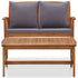 2 Piece Patio Lounge Set with Cushions Solid Acacia Wood - WoodPoly.com