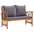 2 Piece Patio Lounge Set with Cushions Solid Acacia Wood - WoodPoly.com