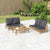2 Piece Patio Lounge Set with Dark Gray Cushions Bamboo