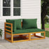 2 Piece Patio Sofa Set with Cushions Solid Wood Acacia