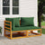 2 Piece Patio Sofa Set with Cushions Solid Wood Acacia