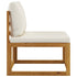 2 Piece Sofa Set with Cream White Cushions Solid Acacia Wood - WoodPoly.com