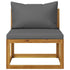 2 Piece Sofa Set with Dark Gray Cushions Solid Acacia Wood - WoodPoly.com