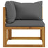 2 Piece Sofa Set with Dark Gray Cushions Solid Acacia Wood - WoodPoly.com