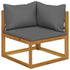 2 Piece Sofa Set with Dark Gray Cushions Solid Acacia Wood - WoodPoly.com